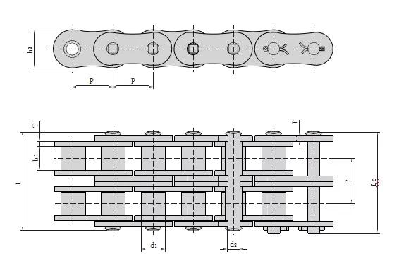 SP Series Duplex Strands Roller Chain