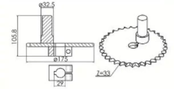 Straw Walker Sprocket drawing
