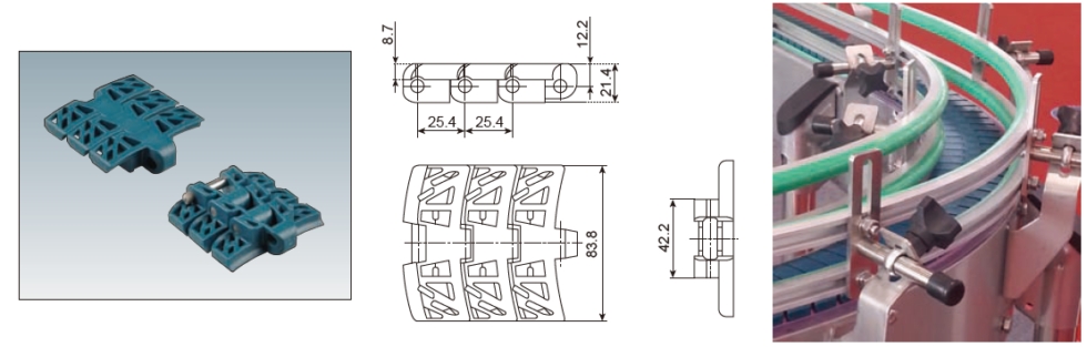 Flat Top Chain for Flush Grid Magnetflex