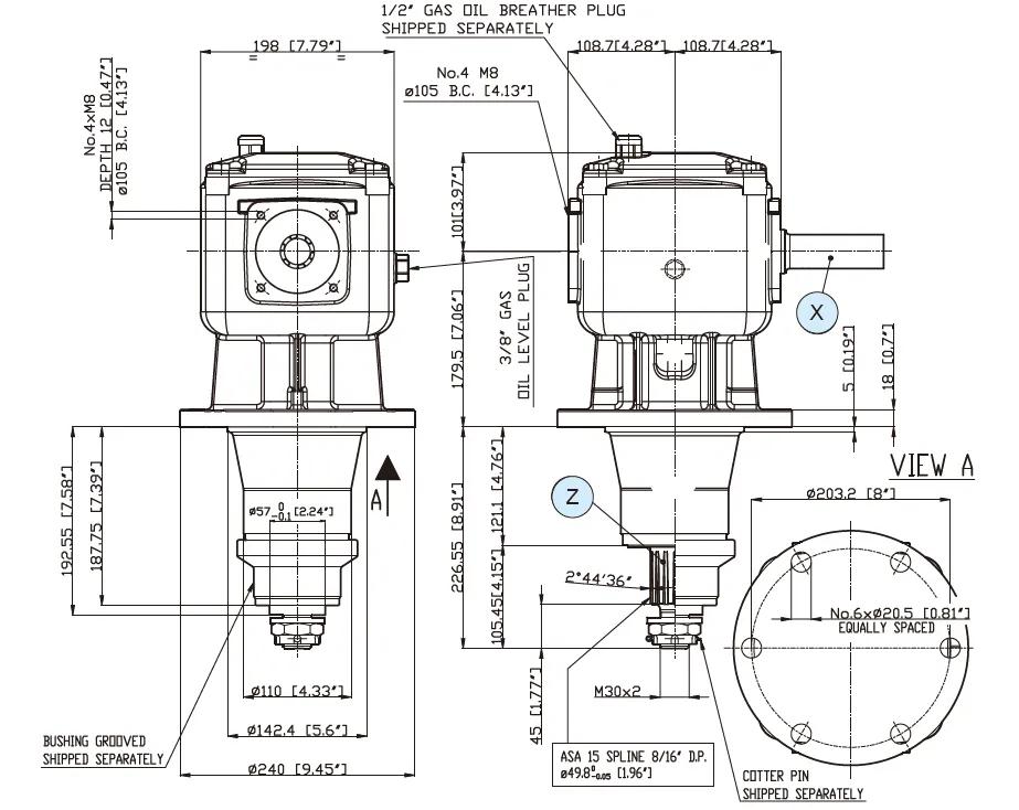 LF-227J rotary mowers gearboxes