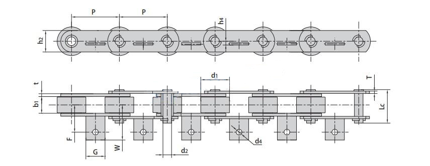 Tobacco Conveyor Chains P100F74