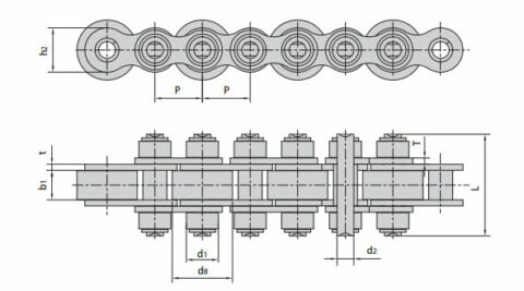 Conveyor Chains with Large Rollers