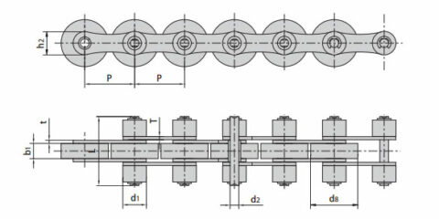 Conveyor Chains with Large Rollers
