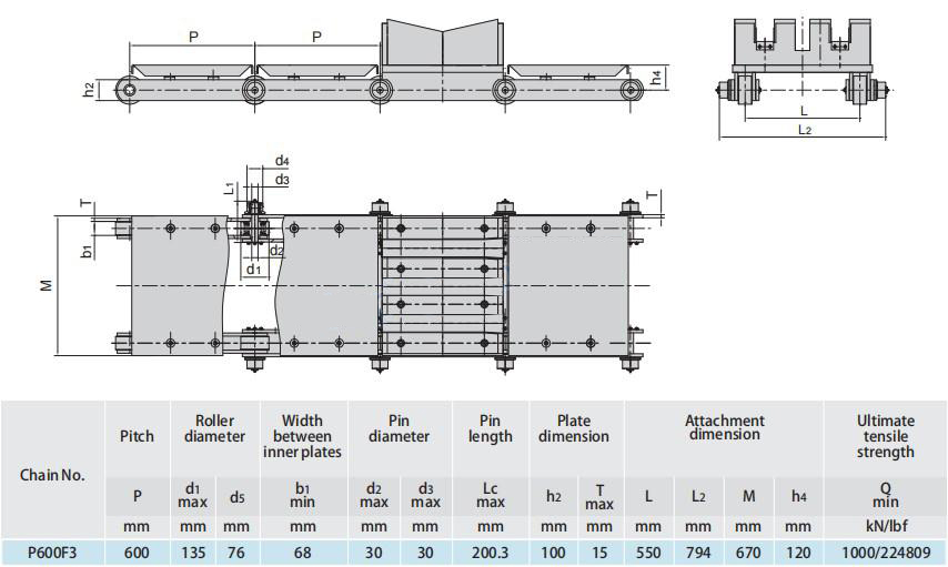 P600F3 P300F7 Conveyor Chains