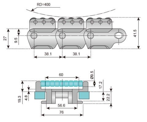 Sideflexing Flat-top Chain