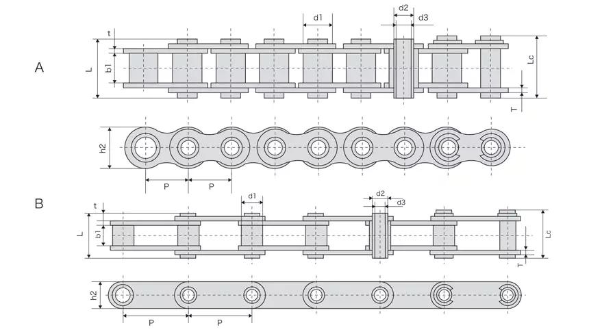 Stainless Steel Hollow Pin Chains