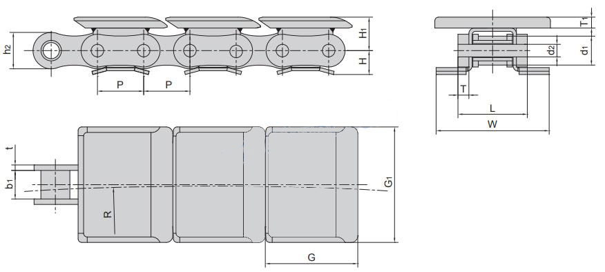 Side Bow Chains with Attachments 43SBF11 43SBF12 43SBF13