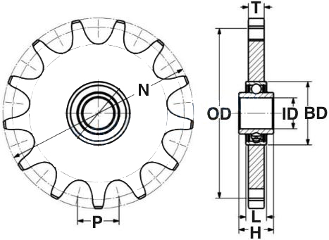 Metric Roller Chain Idler Sprockets