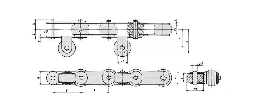 thumbnail image 2 of 06B Roller Chain Connector Link – Type E With Spring, Tabs On Both Sides By Munds 2 of 5