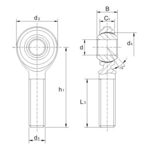 inch dimensions Rod Ends CM..T,CM..TS