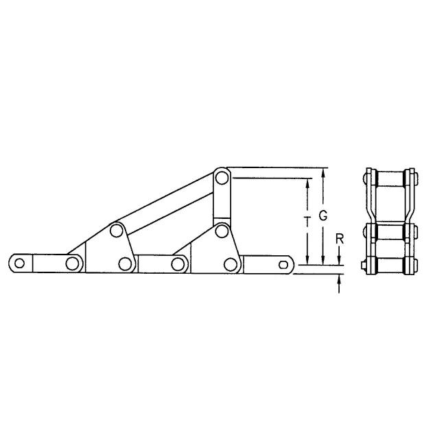 Welded Steel Mill Chain drawing