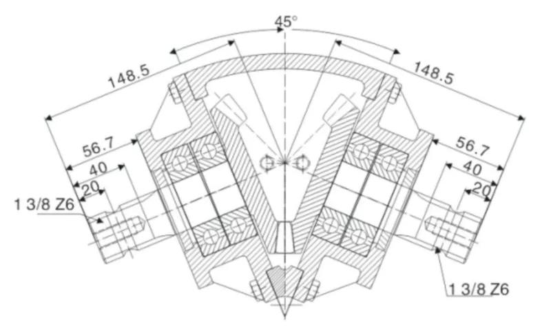 AG135 135 deg gearbox