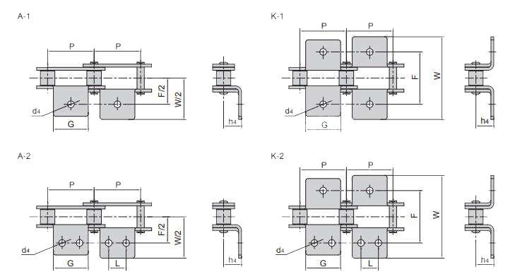 Double Pitch Conveyor Chain Attachments A K