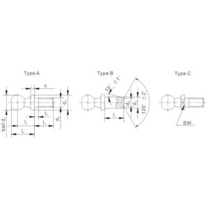 Ball studs DIN71803