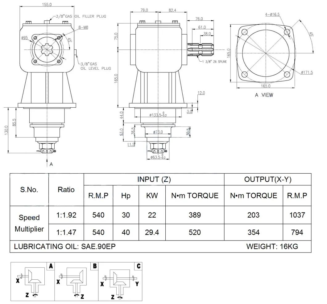 LF-205J Rotary Mowers Gearbox