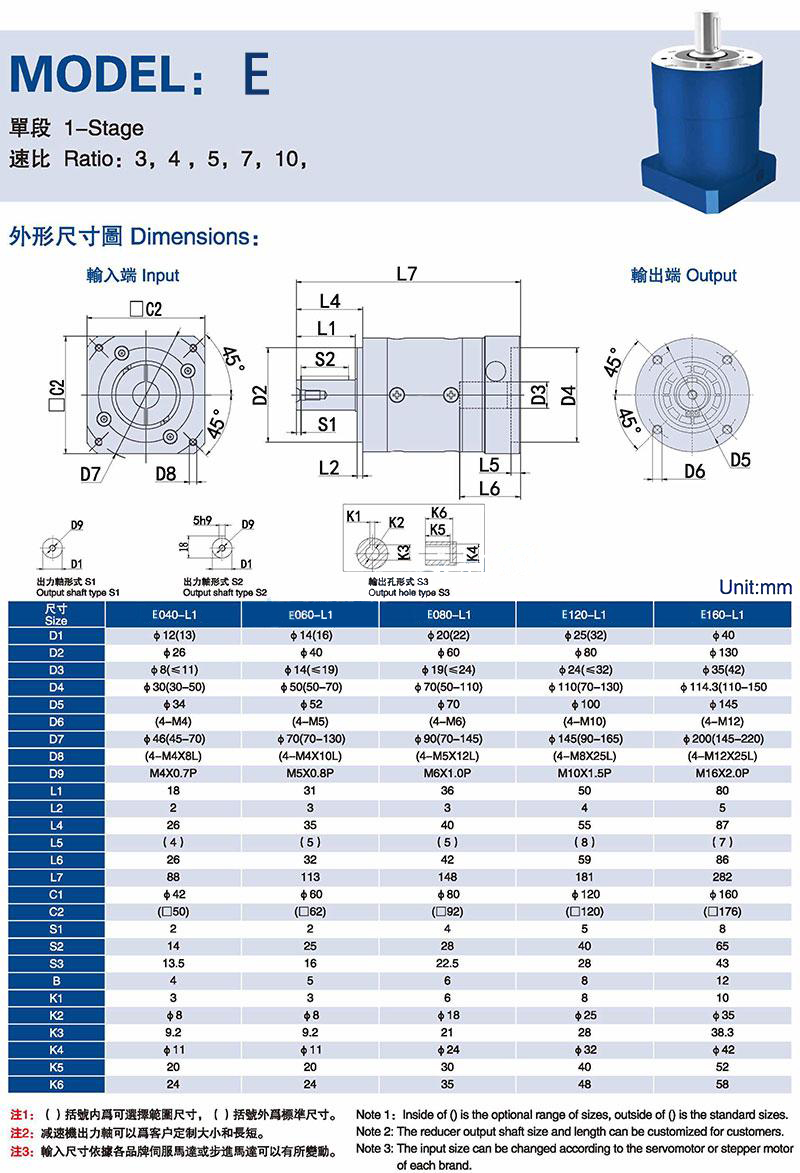 Catalog of E Precision Speed Reducer