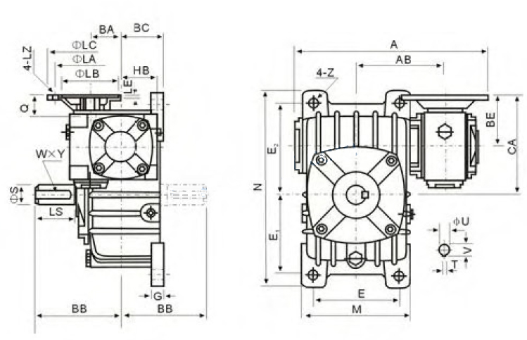 WPEDO Series Double Stage Worm Gearboxes
