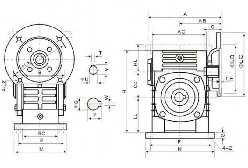 WPWDKA Series Universal Speed Worm Gearboxes