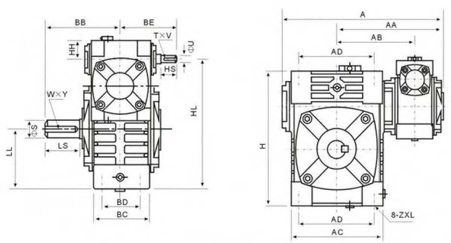 WPWE Series Double Stage Worm Gearboxes