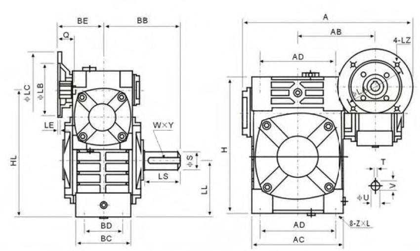 WPWED Series Double Stage Worm Gearbox