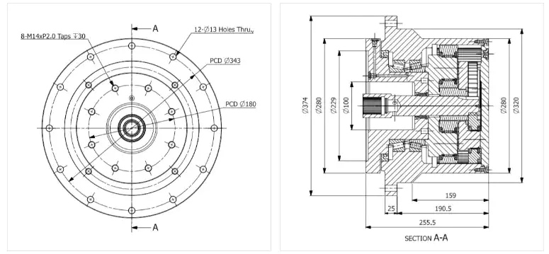 PWD Series Winch Drives Planetary Gearbox