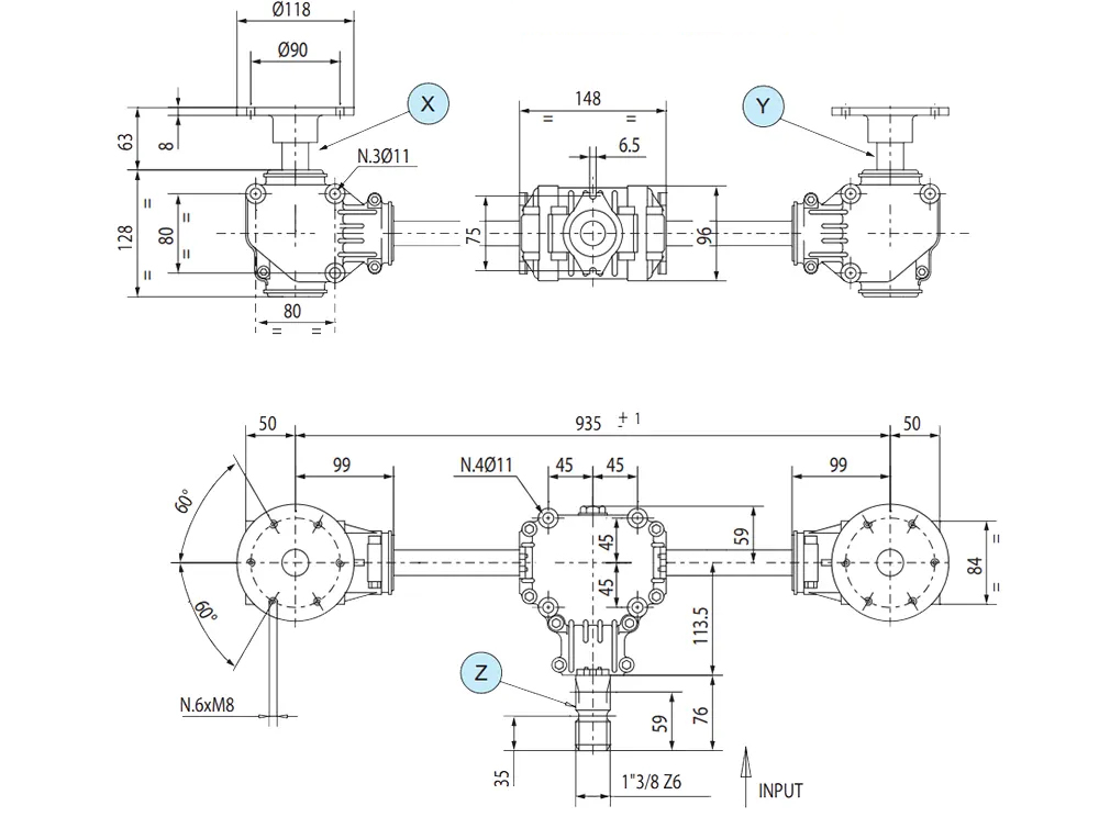 Comer L-150C Fertilizer Spreader Gearbox