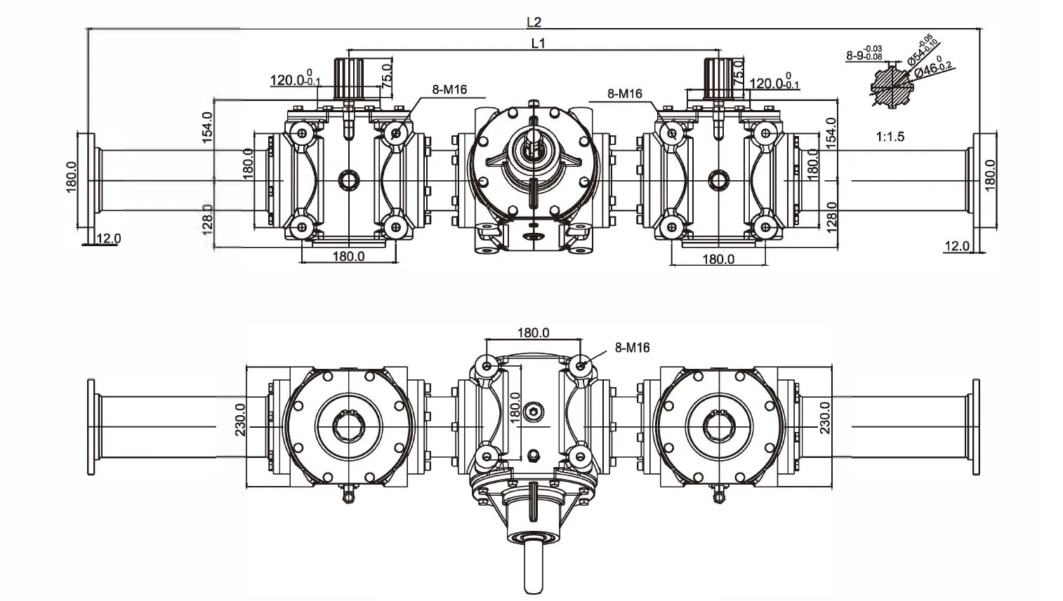 Fertilizer Seeder Gearbox drawing
