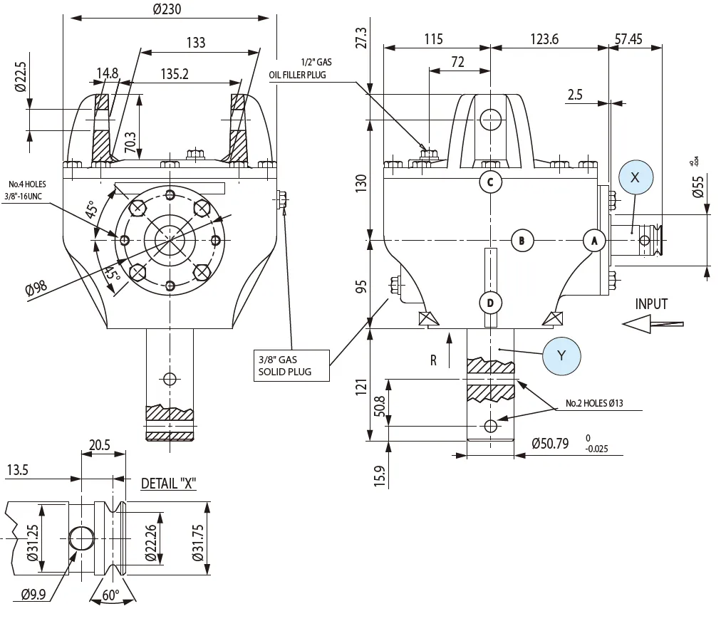 3 Point Post Hole Digger Gearbox