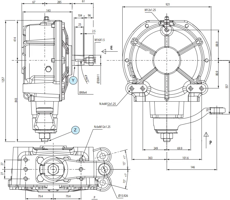 OS861 Sunflower Headers Gearbox