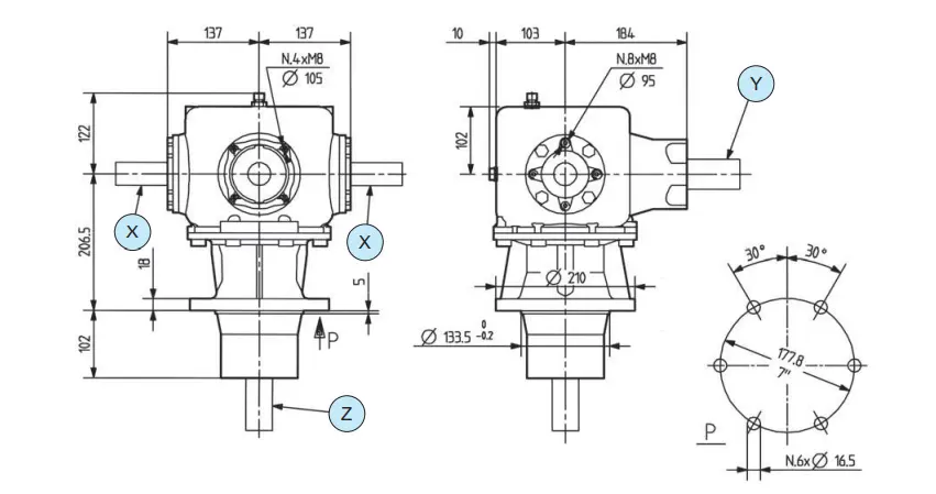 Comer TF-285B Rotary Mower Gearbox