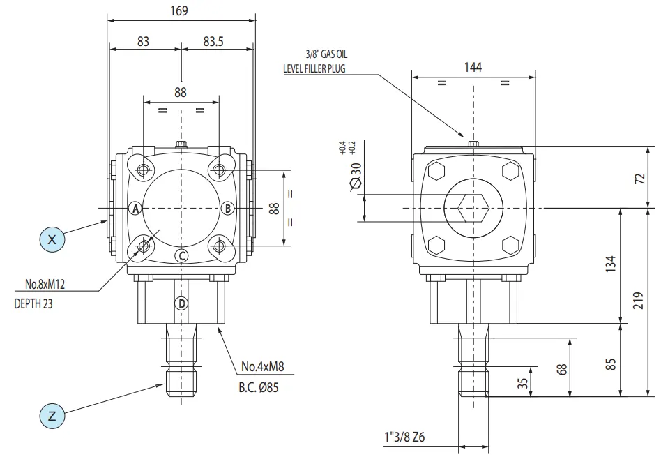 Comer TB-19J Rotary Tiller Gearboxes