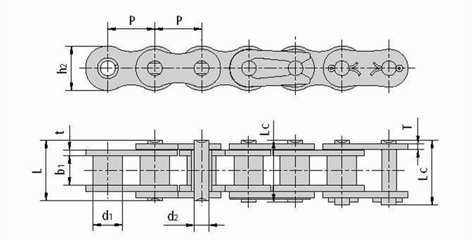 Nickel-plated chains drawing