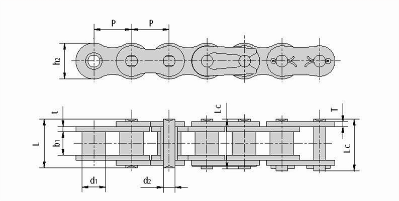 Zinc-plated chains drawing