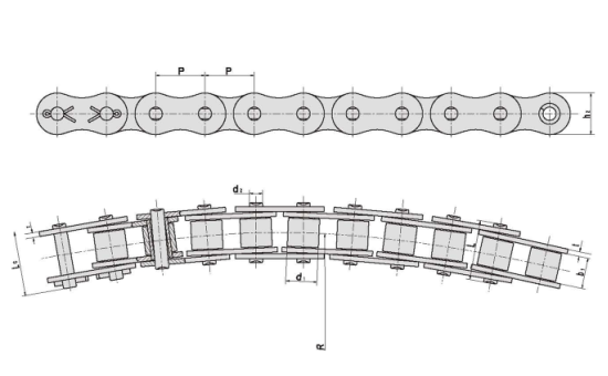 side bow chains drawing